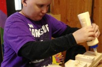 Kid with glue
